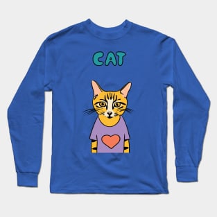 Quirky Cool Cat Long Sleeve T-Shirt